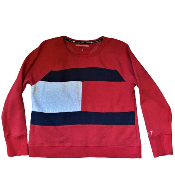 Tommy Hilfiger Sport retro vintage inspired Sweatshirt Colour Block Flag Logo - Picture 9 of 11